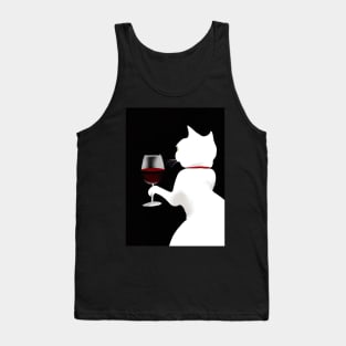 Cat with Wine Tank Top